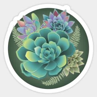 Succulent Art Sticker